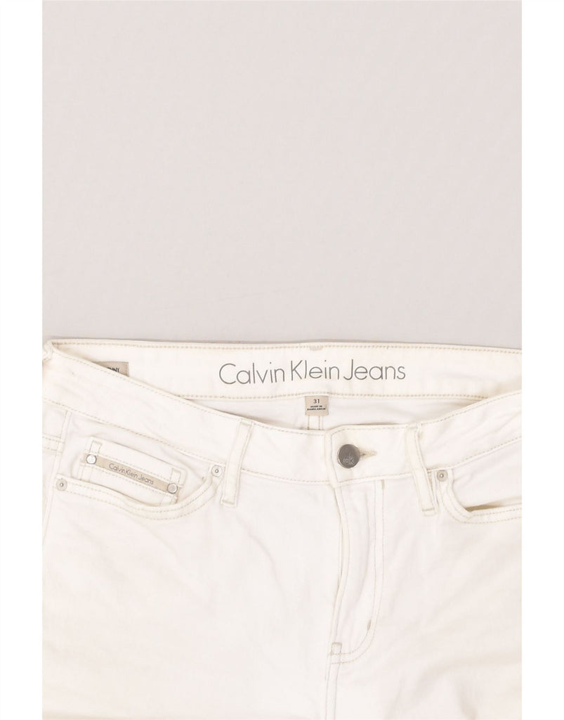 CALVIN KLEIN Womens Tapered Jeans W31 L32 White Cotton | Vintage Calvin Klein | Thrift | Second-Hand Calvin Klein | Used Clothing | Messina Hembry 