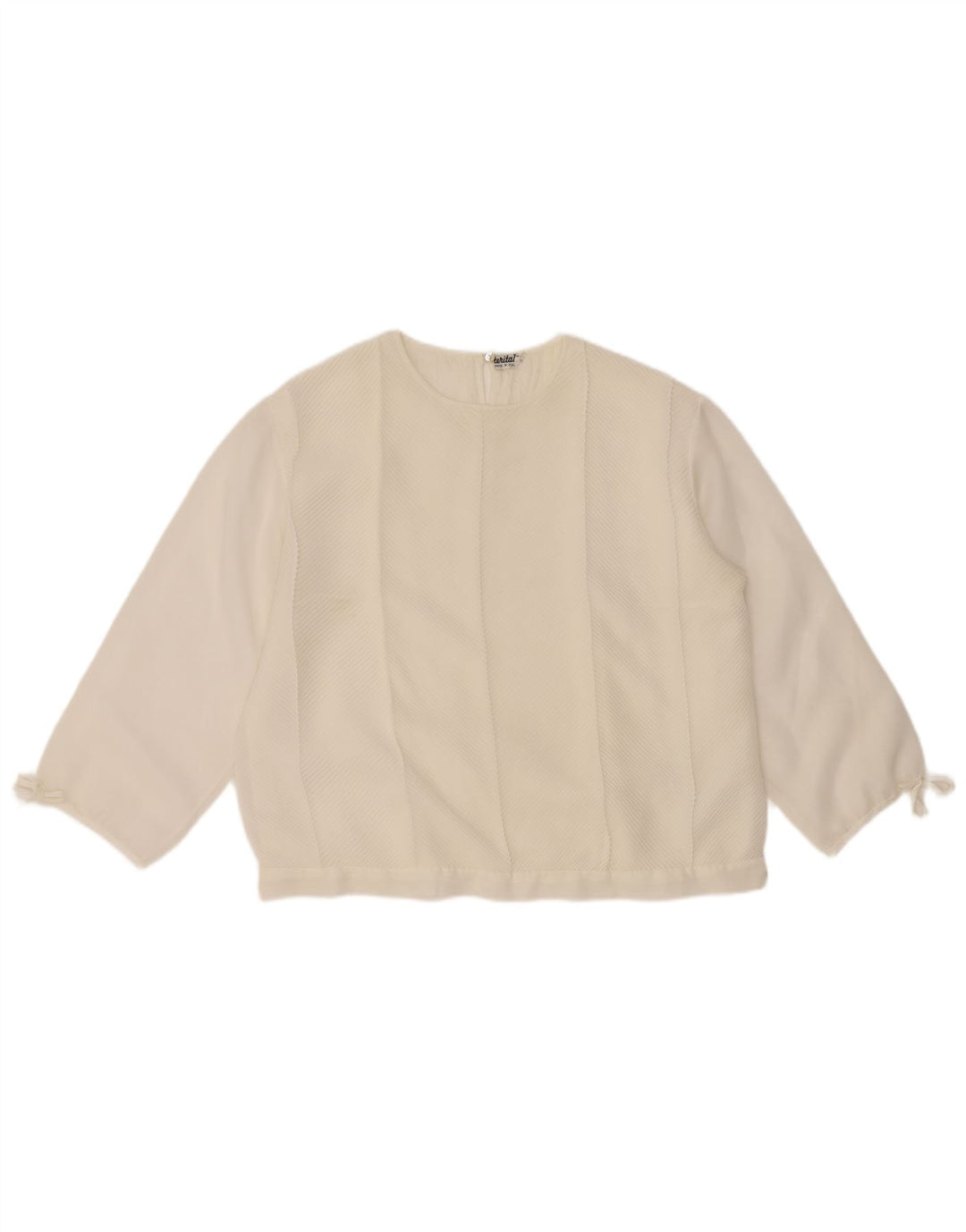 Vintage Womens 3/4 Sleeve Blouse Top UK 16 Large White