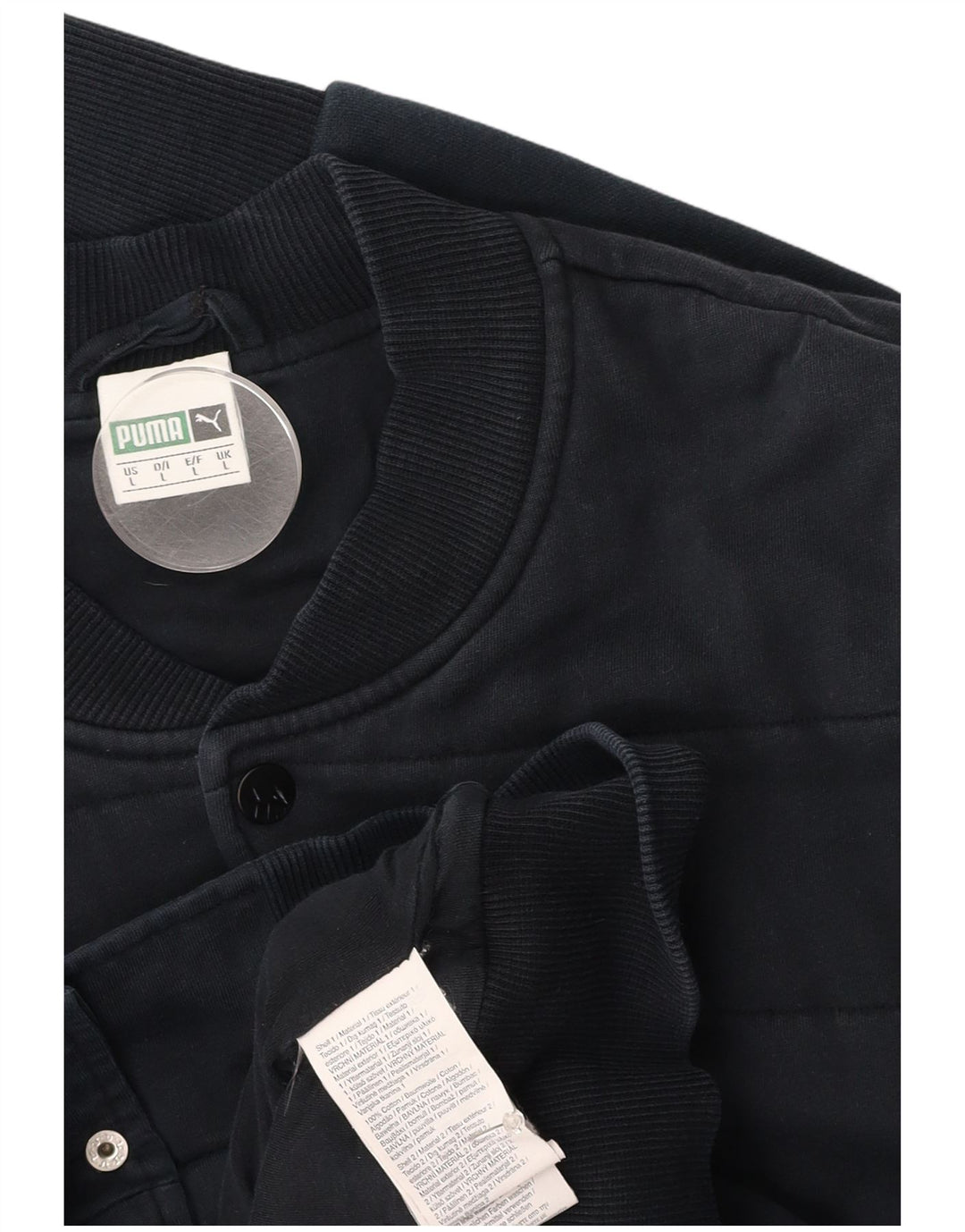 PUMA Mens Bomber Jacket UK 40 Large Navy Blue Cotton