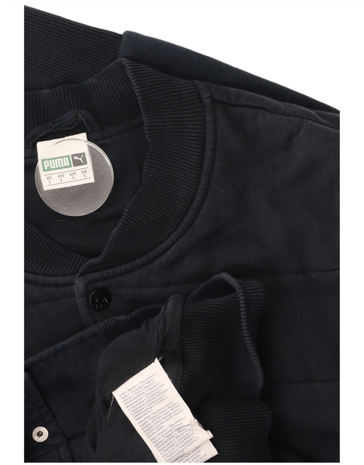 PUMA Mens Bomber Jacket UK 40 Large Navy Blue Cotton