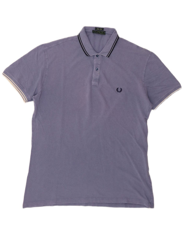 Fred Perry Mens Slim Fit Polo Shirt 2XL Blue Cotton