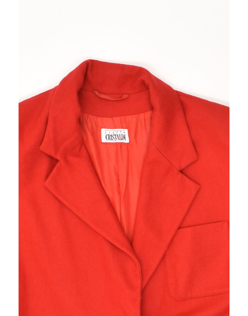 CRISTALDI Womens 2 Button Blazer Jacket UK 14 Medium Red | Vintage Cristaldi | Thrift | Second-Hand Cristaldi | Used Clothing | Messina Hembry 