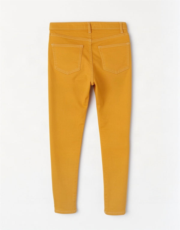 Topshop Womens Jamie Crop Skinny Jeans W28 L25 Yellow Cotton