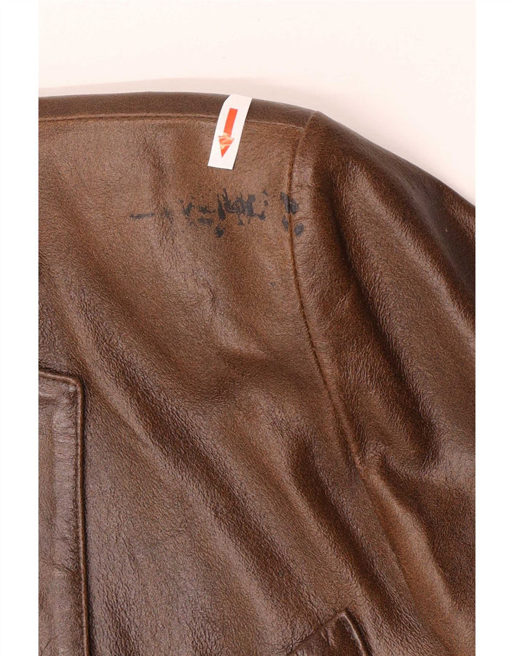 Vintage Mens Leather Jacket UK 36 Small Brown Classic