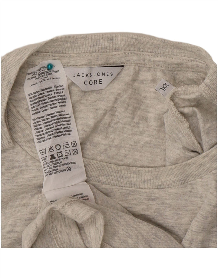 Jack & Jones Mens Graphic T-Shirt Top 2XL Grey Cotton