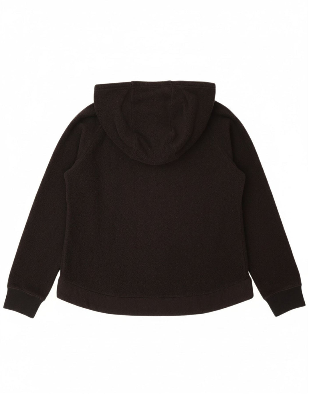 NIKE Girls Graphic Zip Neck Fleece Jumper 13-14 Years XL Black Polyester