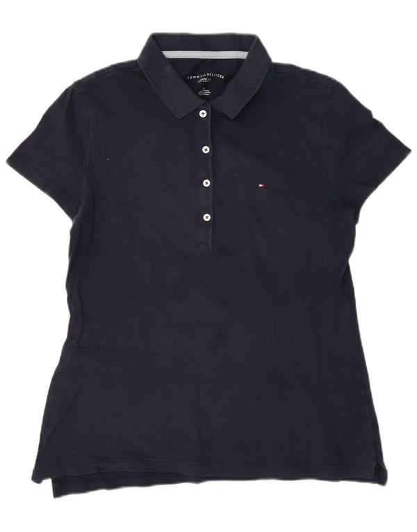 Tommy Hilfiger Womens Classic Fit Polo Shirt UK 14 Medium Navy Blue