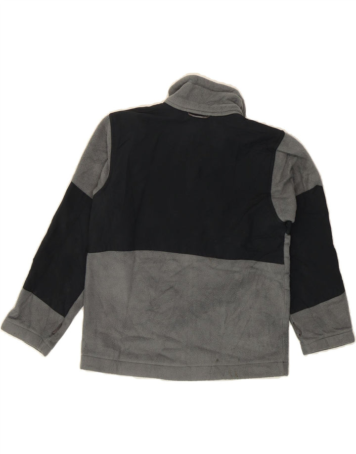 COLUMBIA Boys Fleece Jacket 7-8 Years Small Grey Colourblock Polyester Vintage Columbia and Second-Hand Columbia from Messina Hembry 