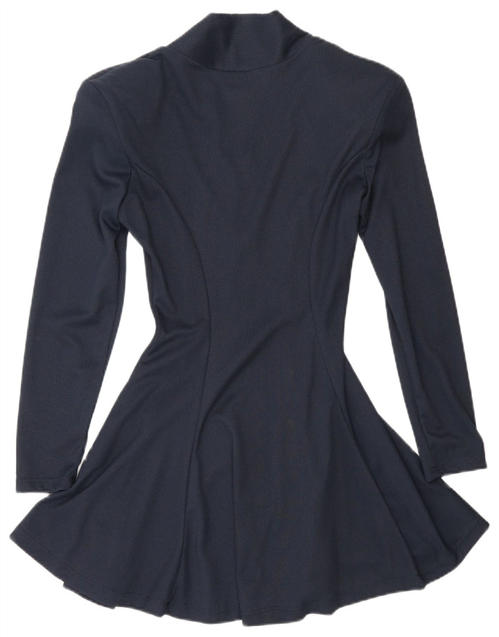 White Stuff Womens Long Sleeve A-Line Dress UK 12 Medium Navy Blue