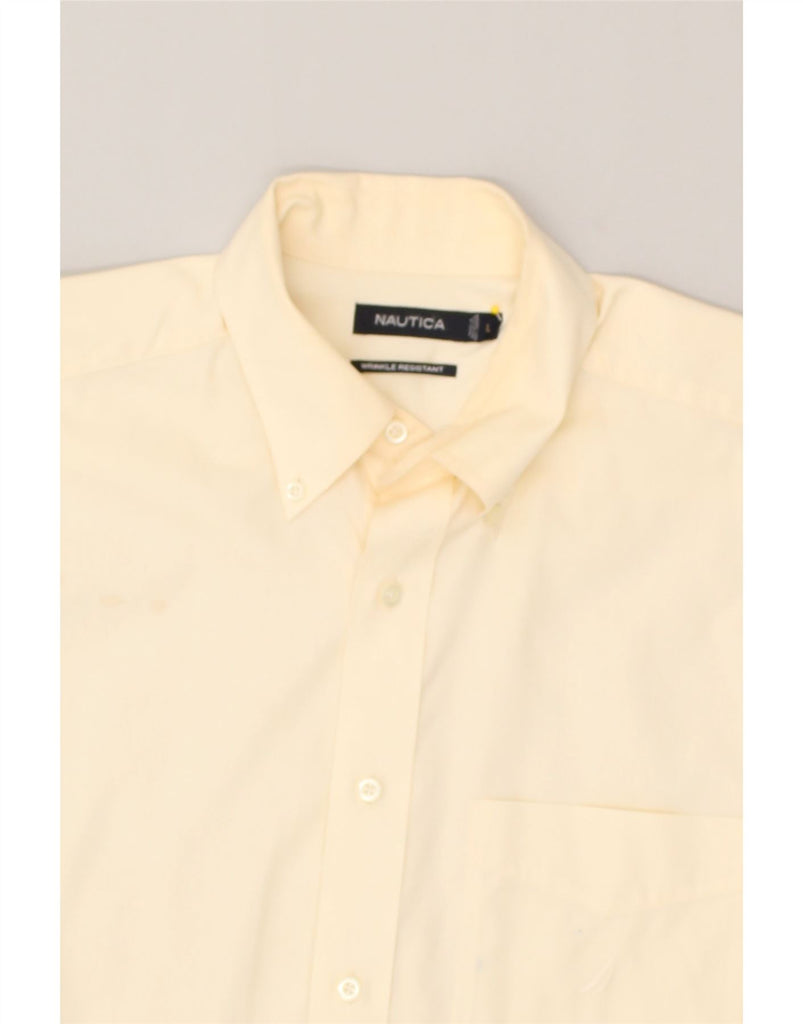 NAUTICA Mens Shirt Large Off White Cotton | Vintage Nautica | Thrift | Second-Hand Nautica | Used Clothing | Messina Hembry 