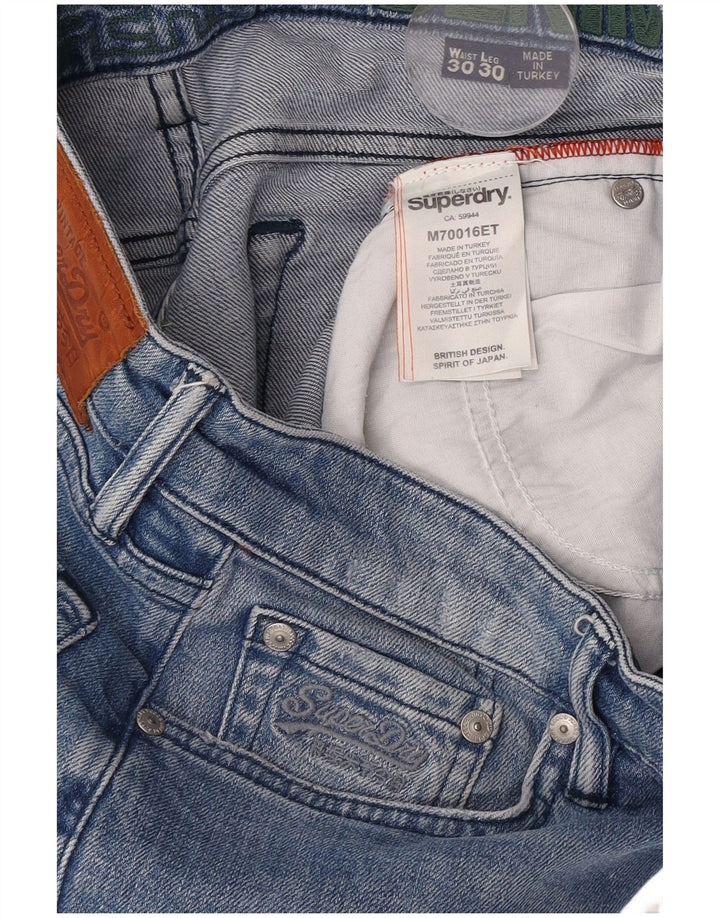 Superdry Mens Slim Jeans W30 L27 Blue Cotton