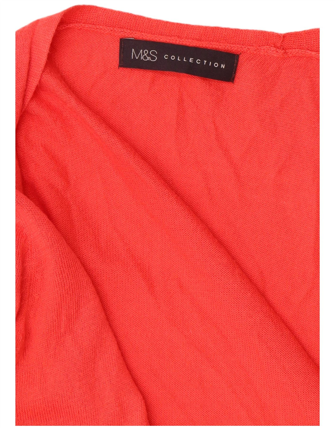 Marks & Spencer Womens Open Cardigan Sweater UK 12 Medium Red