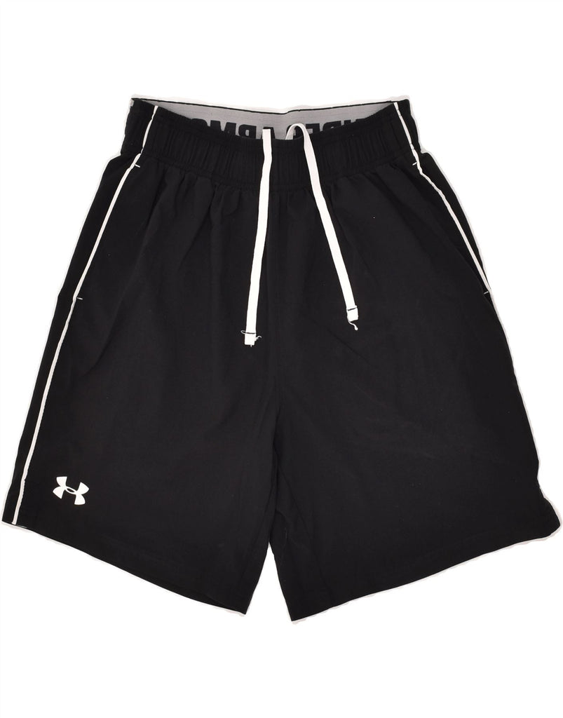 UNDER ARMOUR Mens Graphic Sport Shorts Medium Black Polyester | Vintage Under Armour | Thrift | Second-Hand Under Armour | Used Clothing | Messina Hembry 