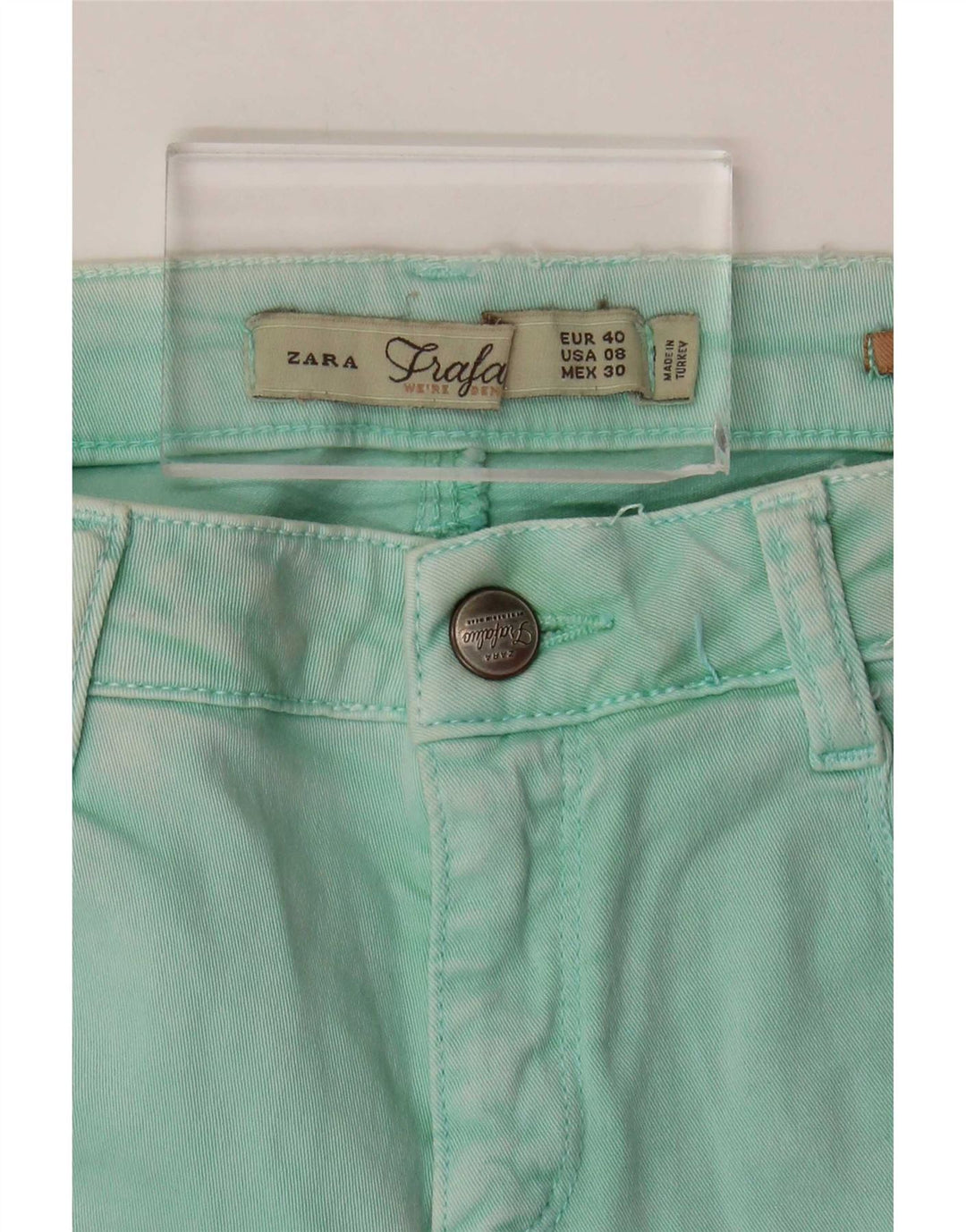 Zara Womens Trafaluc Straight Jeans EU 40 Medium W30 L28 Turquoise