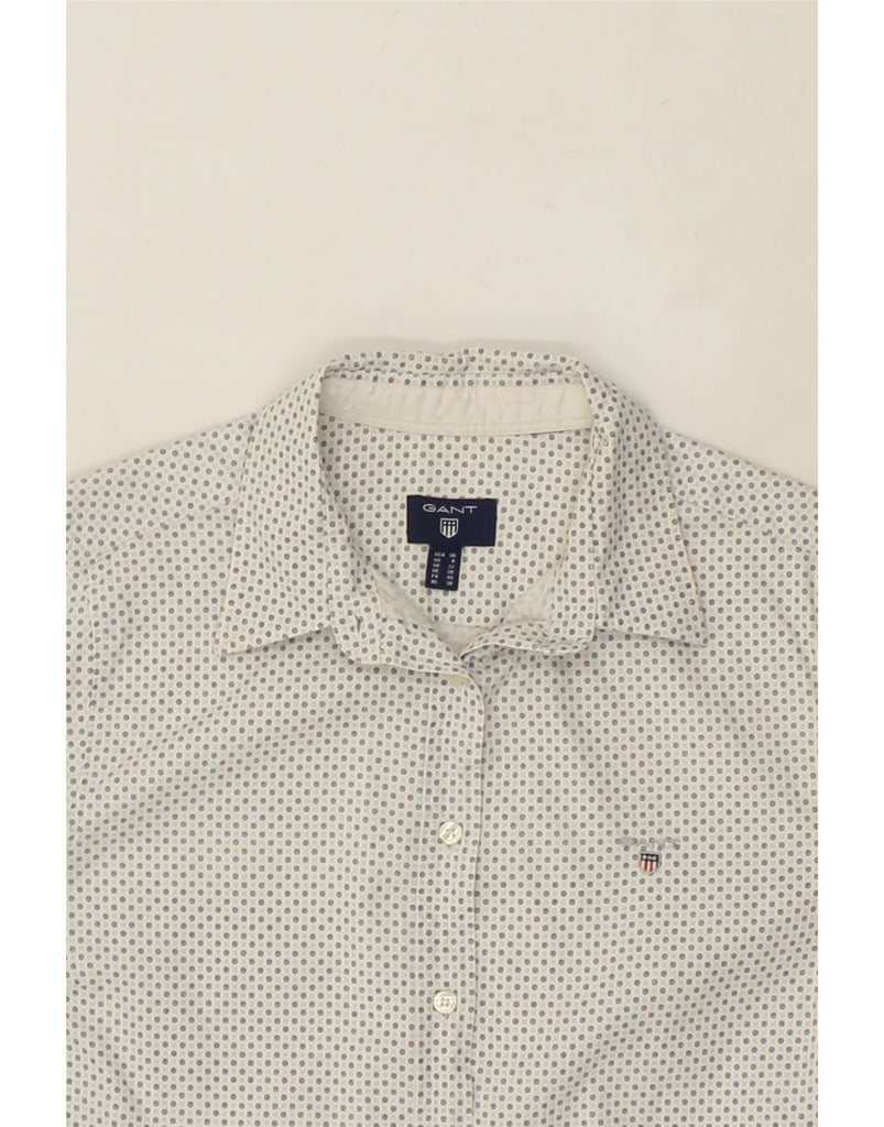 GANT Womens Shirt UK 12 Medium White Polka Dot Cotton | Vintage Gant | Thrift | Second-Hand Gant | Used Clothing | Messina Hembry 