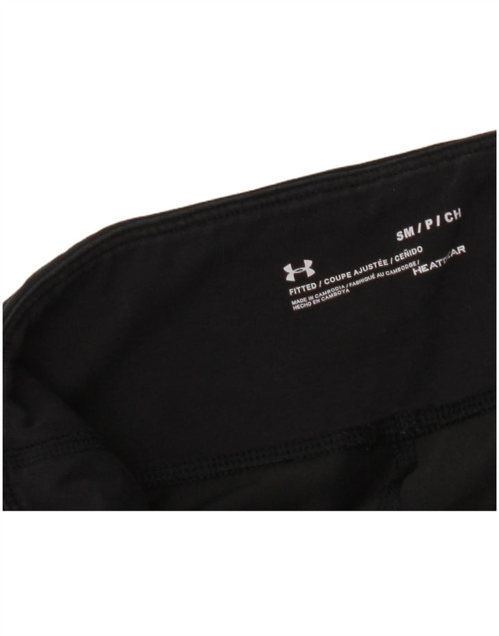 UNDER ARMOUR Womens Heat Gear Graphic Leggings UK 10 Small  Black
