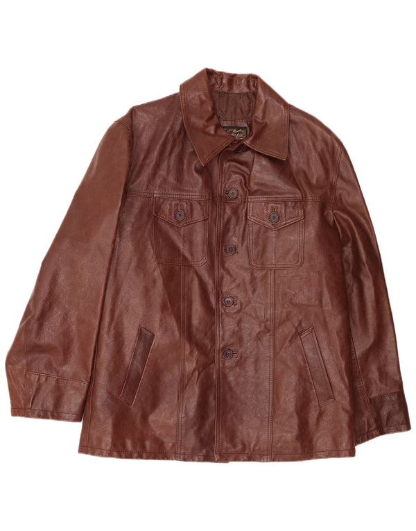 Spectra Mens Leather Jacket UK 42 XL Brown