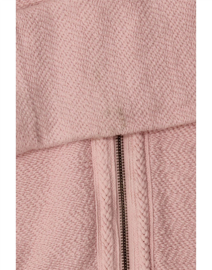 FAT FACE Womens Zip Hoodie Sweater UK 10 Small Pink Cotton