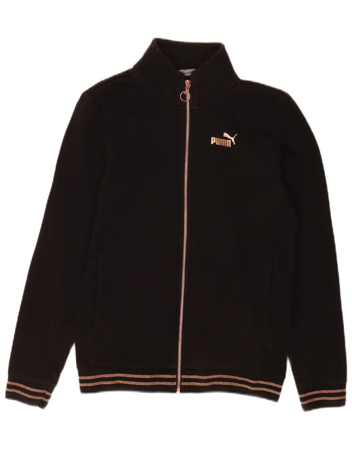 Puma Womens Tracksuit Top Jacket UK 6 XS Black Striped