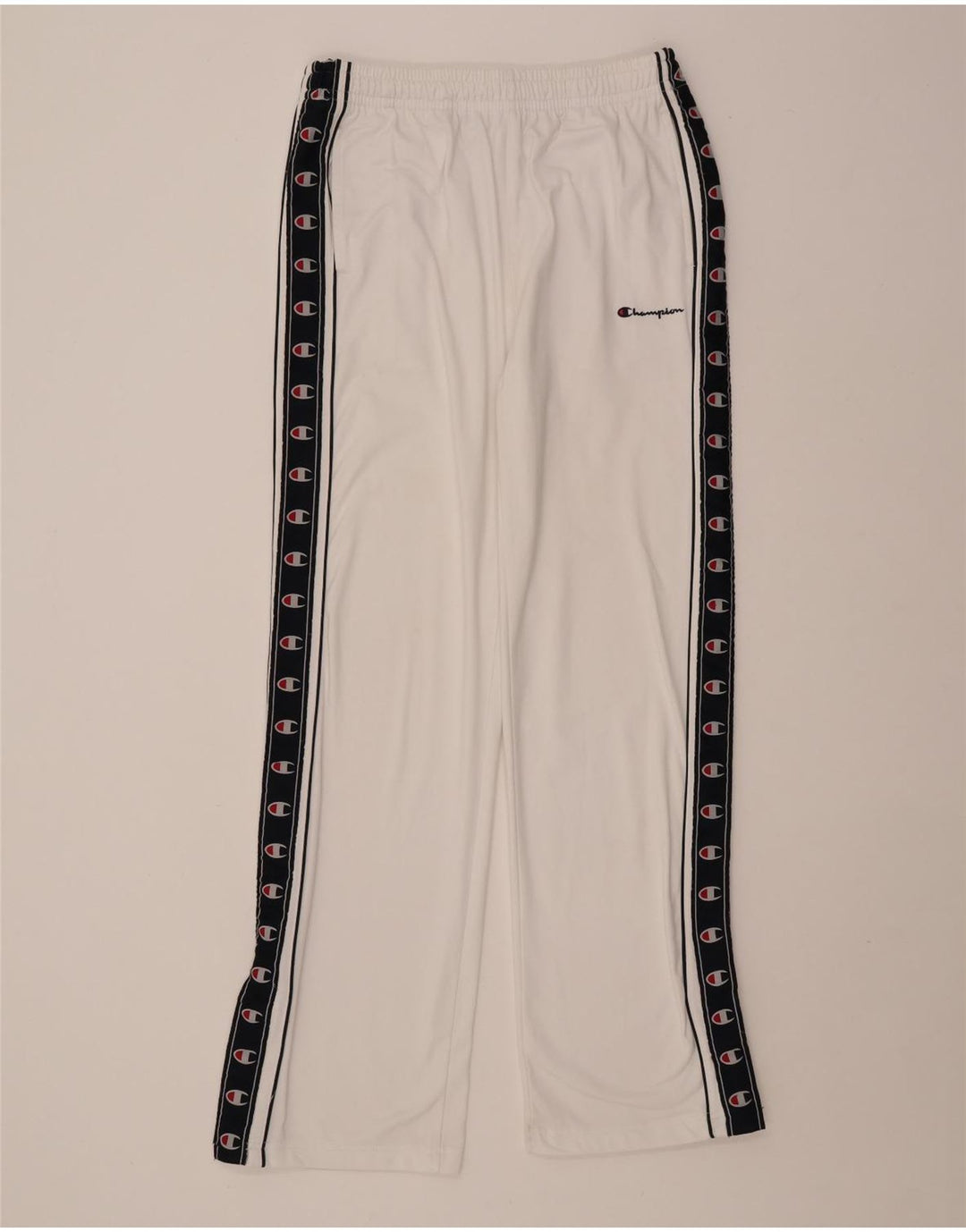 CHAMPION Mens Graphic Tracksuit Trousers Large  White Colourblock