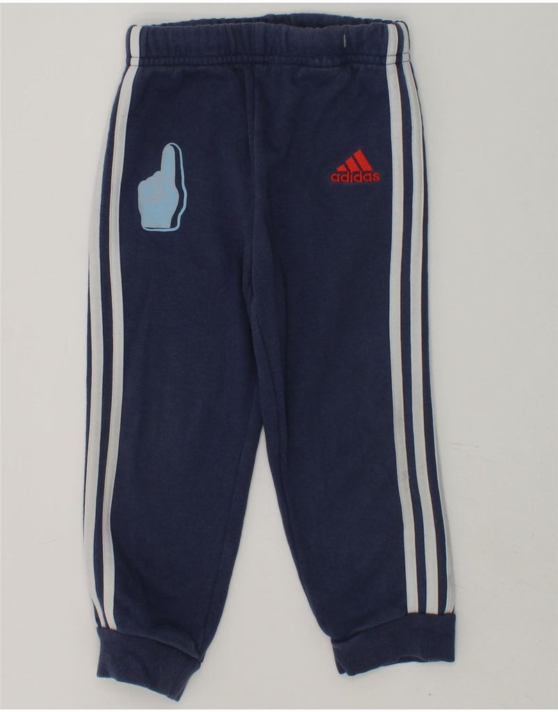 ADIDAS Baby Boys Joggers Tracksuit Trousers 18-24 Months Navy Blue Cotton | Vintage Adidas | Thrift | Second-Hand Adidas | Used Clothing | Messina Hembry 