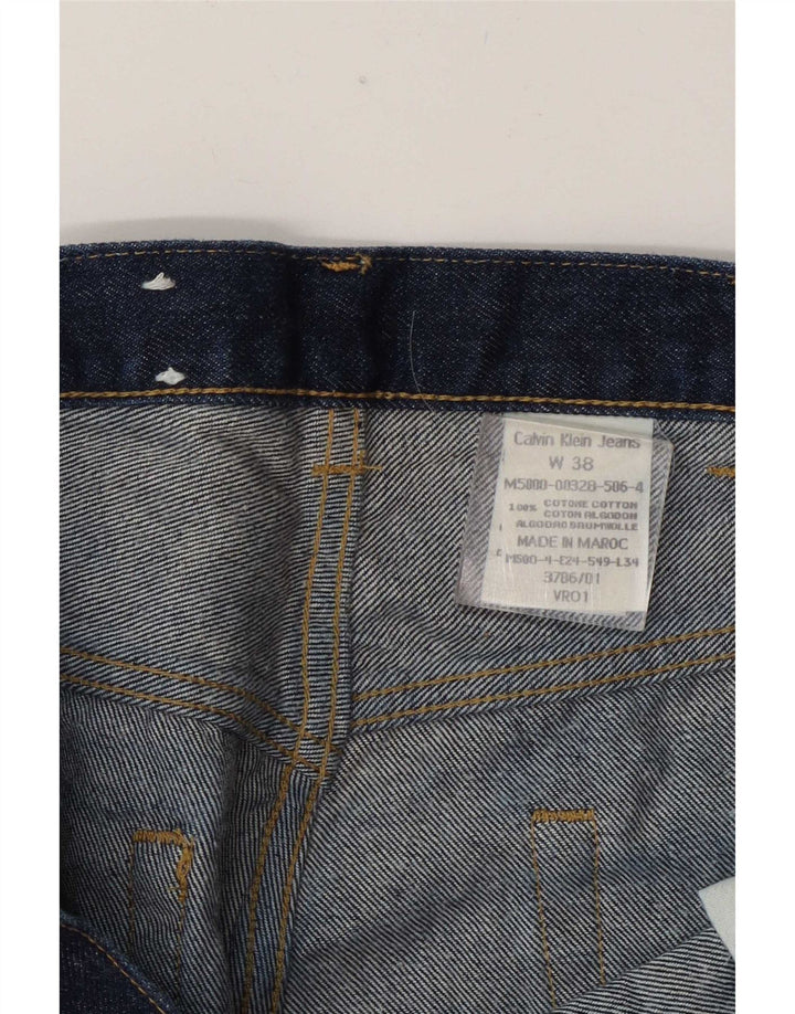 Calvin Klein Mens Straight Jeans W38 L30 Navy Blue Cotton