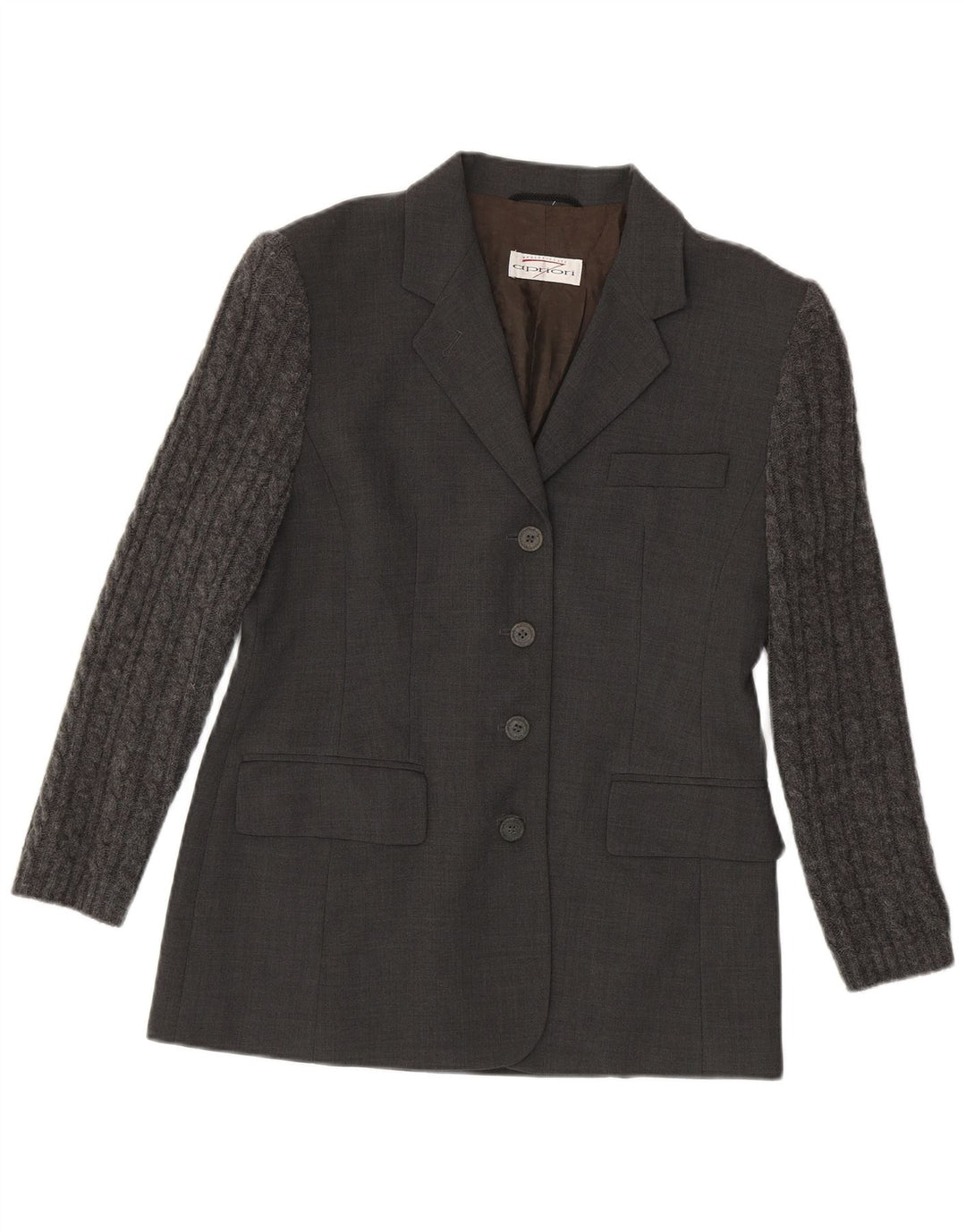 Apriori Womens 4 Button Blazer Jacket UK 12 Medium  Grey Polyester