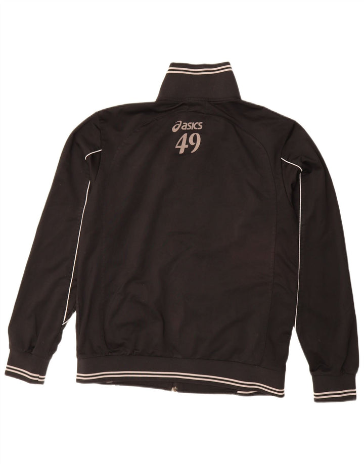 Asics Mens Graphic Tracksuit Top Jacket Small Black Polyester