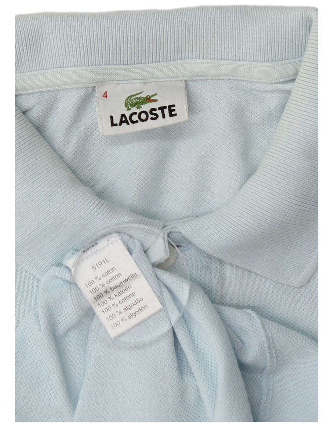 Lacoste Mens Polo Shirt Size 4 Medium Blue Cotton