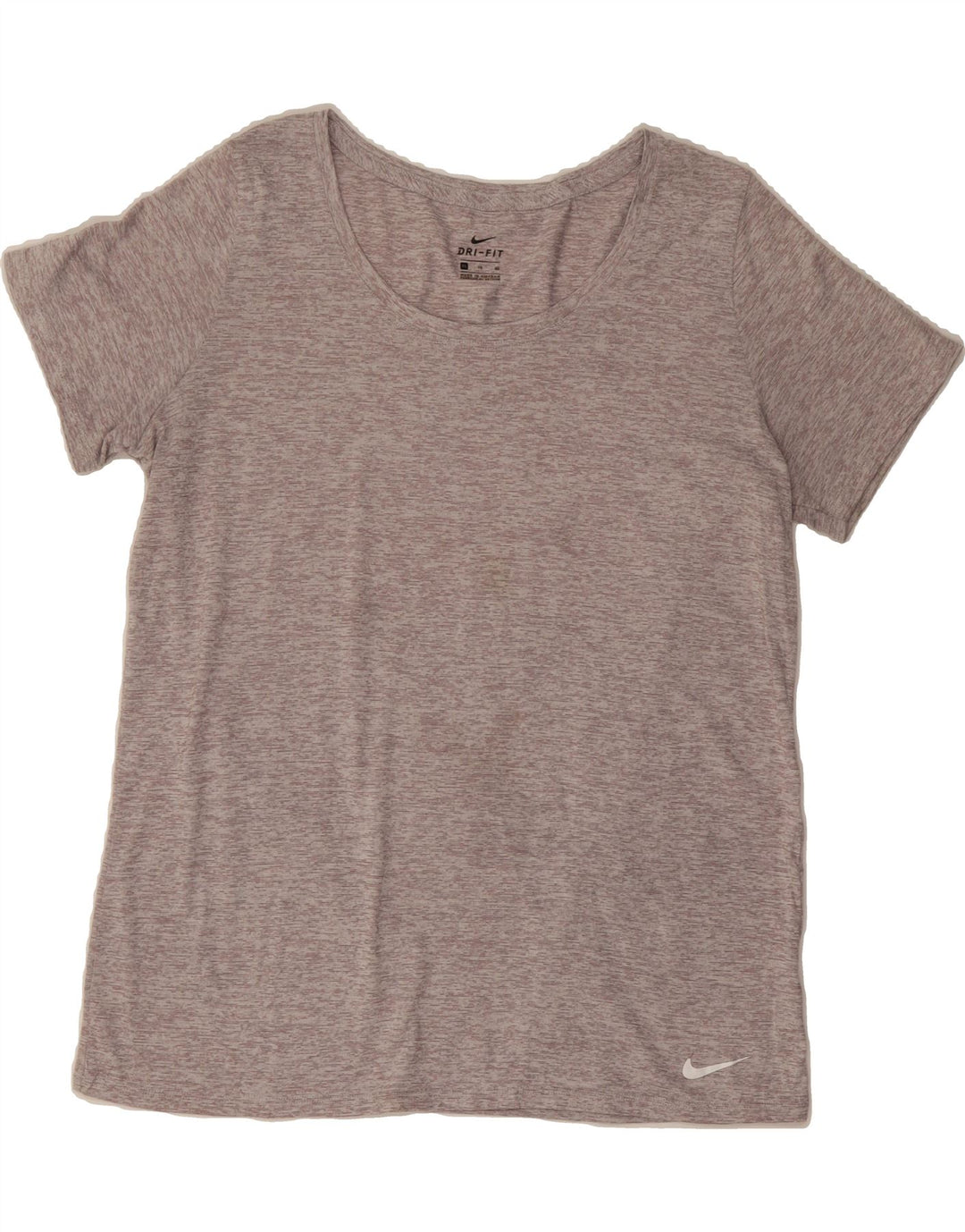 NIKE Womens Dri Fit T-Shirt Top UK 18 XL Grey Flecked Polyester Vintage Nike and Second-Hand Nike from Messina Hembry 
