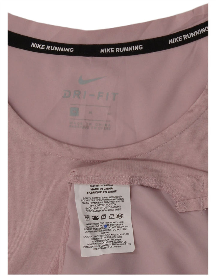 NIKE Mens Dri Fit Graphic T-Shirt Top Medium Pink Polyester
