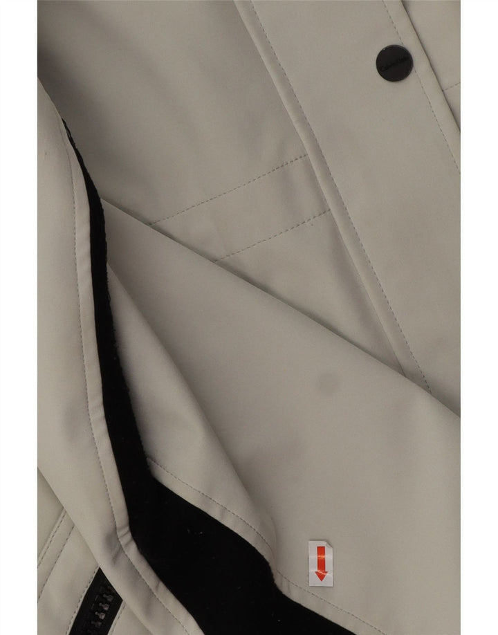 CALVIN KLEIN Womens Hooded Windbreaker Coat UK 16 Large Grey Polyester