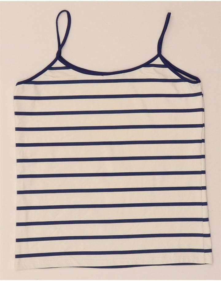 Zara Womens Cami Top UK 14 Large White Striped