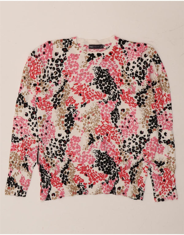Marks & Spencer Womens Crew Neck Jumper Sweater UK 14 Large Multicoloured