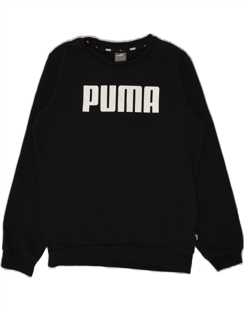 PUMA Boys Graphic Sweatshirt Jumper 11-12 Years Black | Vintage Puma | Thrift | Second-Hand Puma | Used Clothing | Messina Hembry 