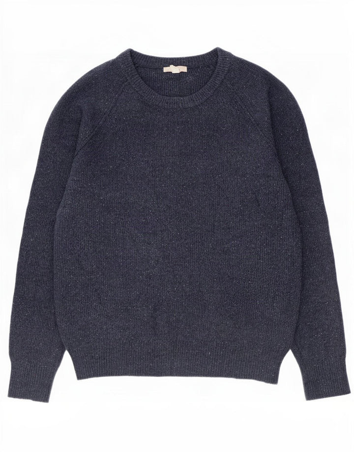 Gap Mens Crew Neck Jumper Sweater Medium Navy Blue Flecked Wool