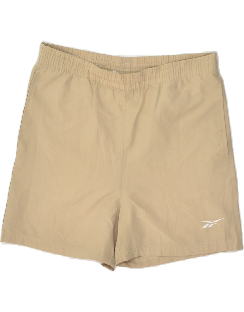 REEBOK Mens Sport Shorts XS Beige Polyester | Vintage Reebok | Thrift | Second-Hand Reebok | Used Clothing | Messina Hembry 