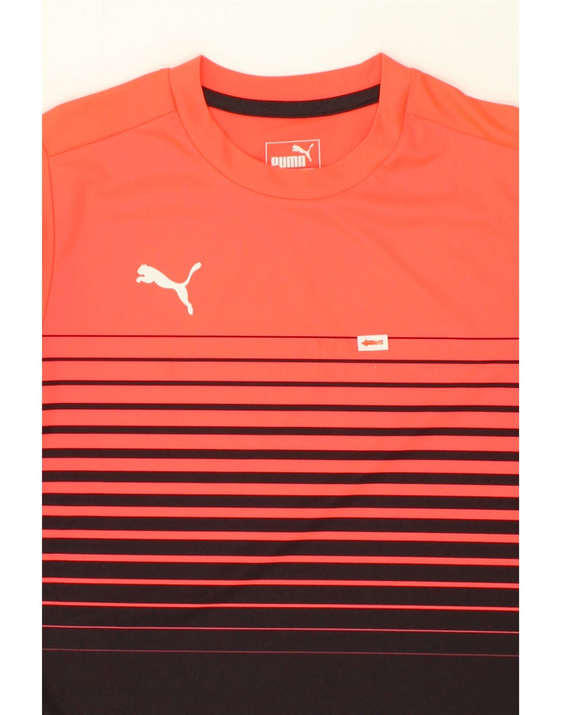PUMA Boys Graphic T-Shirt Top 11-12 Years Orange Colourblock Polyester | Vintage Puma | Thrift | Second-Hand Puma | Used Clothing | Messina Hembry 