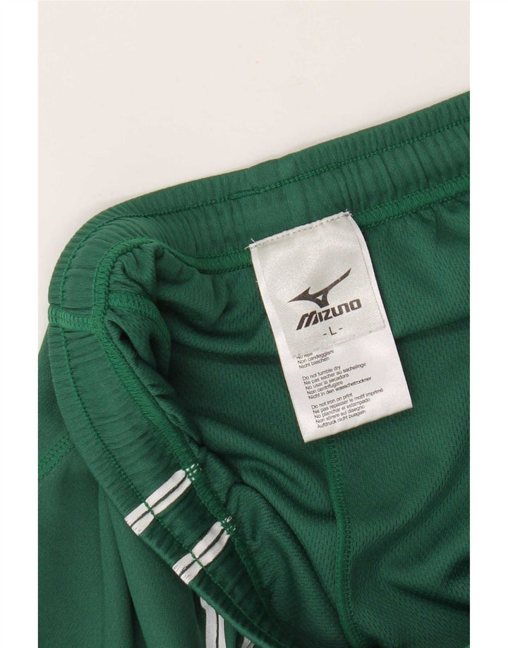 Mizuno Mens Graphic Sport Shorts Large  Green Polyester