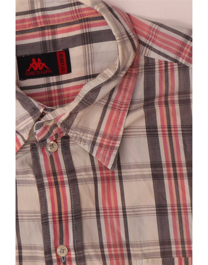 Kappa Mens Short Sleeve Shirt 2XL Multicoloured Check Cotton