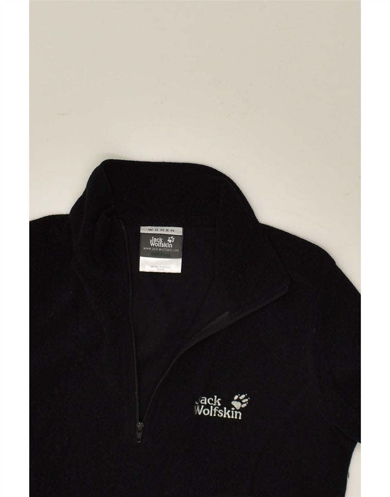 JACK WOLFSKIN Womens Zip Neck Fleece Jumper UK 8 Small Black Polyester | Vintage Jack Wolfskin | Thrift | Second-Hand Jack Wolfskin | Used Clothing | Messina Hembry 