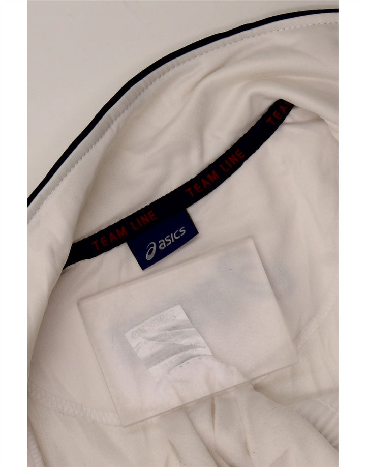 ASICS Mens Graphic Tracksuit Top Jacket Medium White Colourblock Polyester
