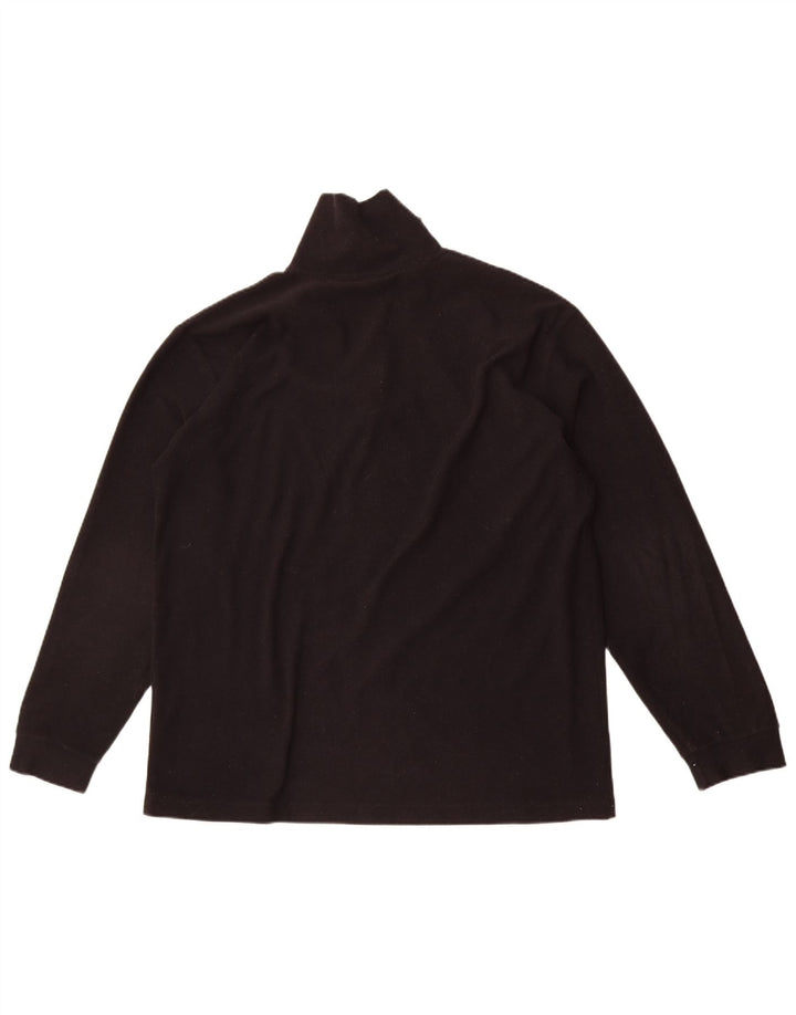 Invicta Mens Zip Neck Fleece Jumper XL Black Polyester