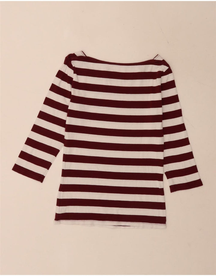 Tommy Hilfiger Womens Regular Top 3/4 Sleeve UK 8 Small White Striped