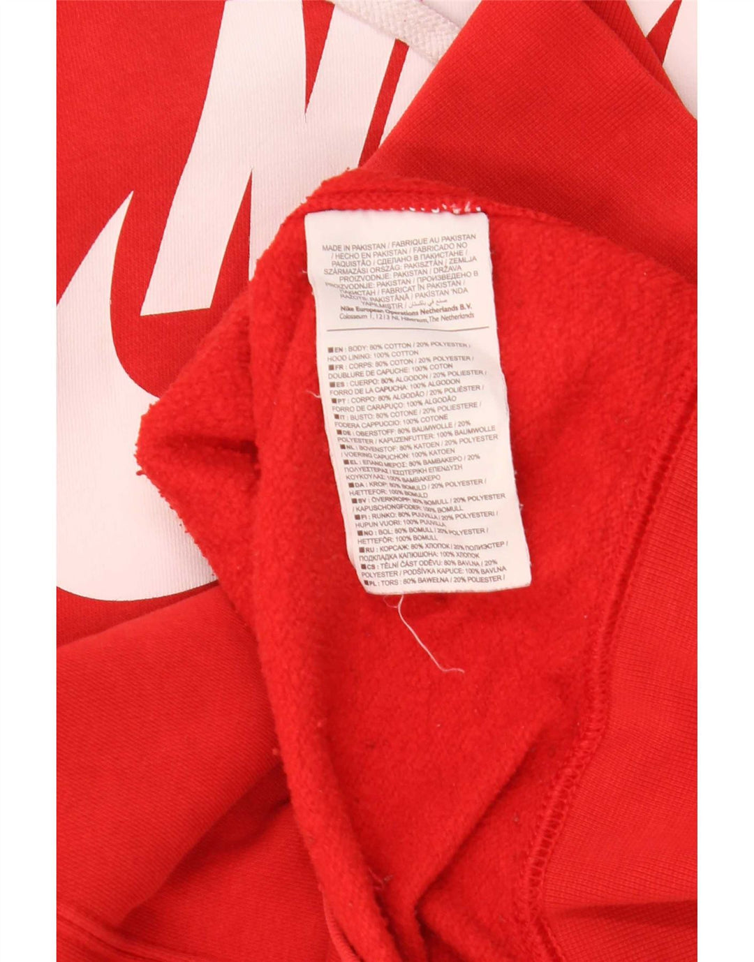 Nike Womens Graphic Hoodie Jumper Large Red Cotton