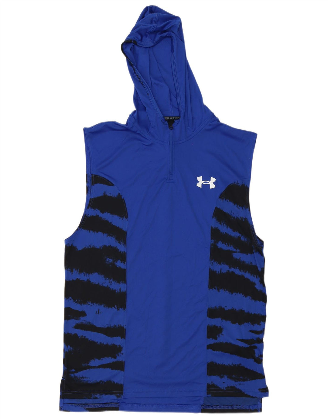 Under Armour Mens Hooded Graphic Vest Top Large Blue Animal Print Polyester