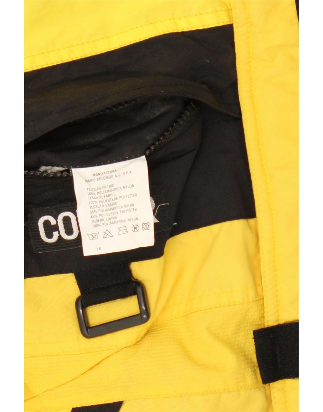 COLMAR Boys Hooded Ski Jacket 15-16 Years Yellow Colourblock Nylon