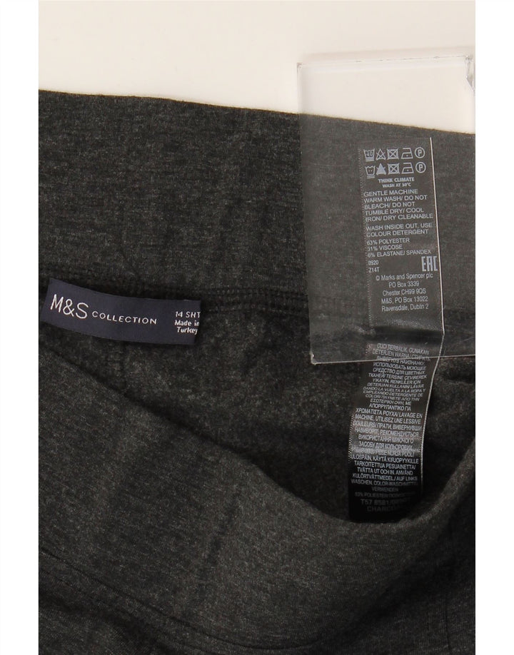 Marks & Spencer Womens Crop Leggings UK 14 Large  Grey Polyester