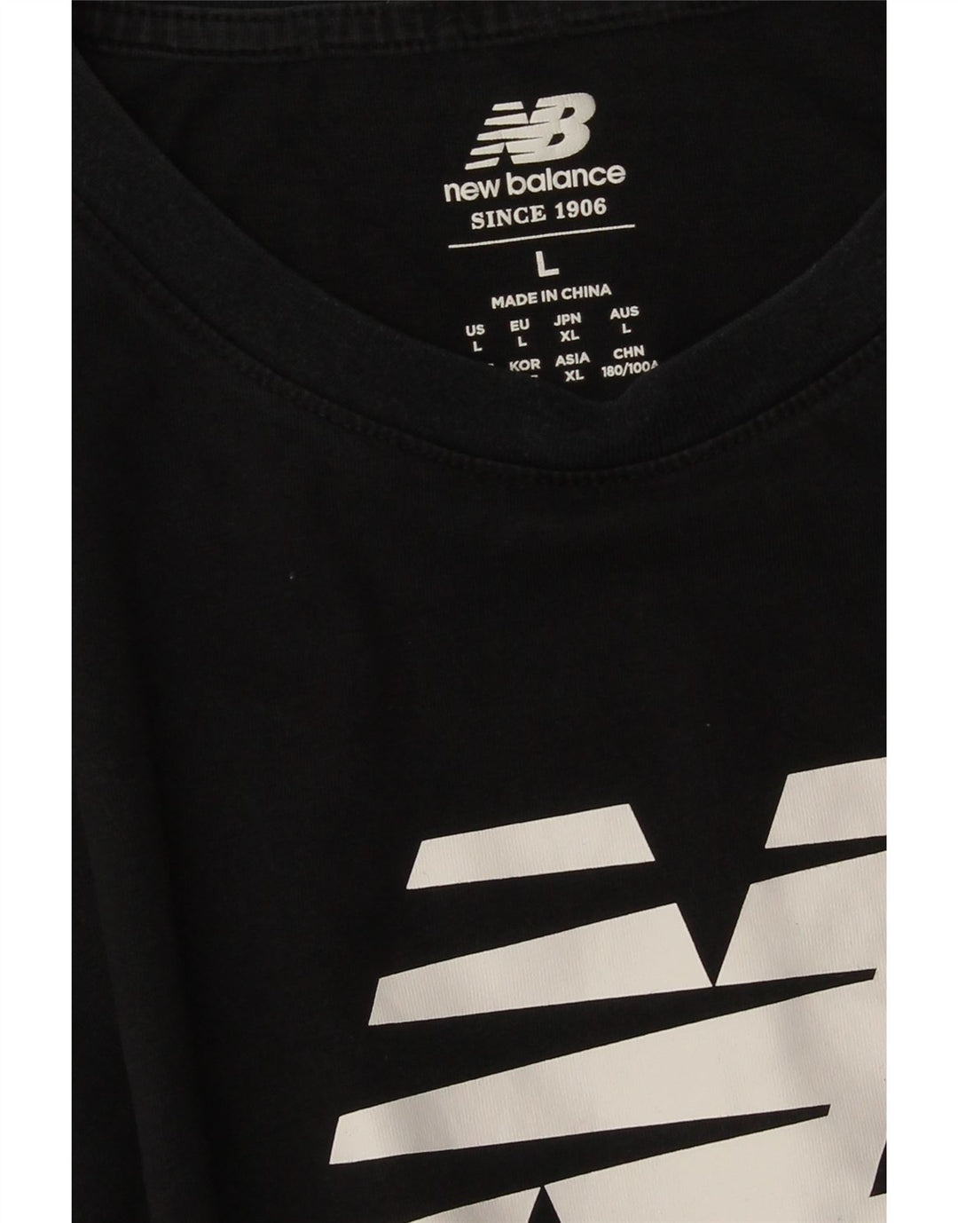 NEW BALANCE Mens Graphic T-Shirt Top Large Black