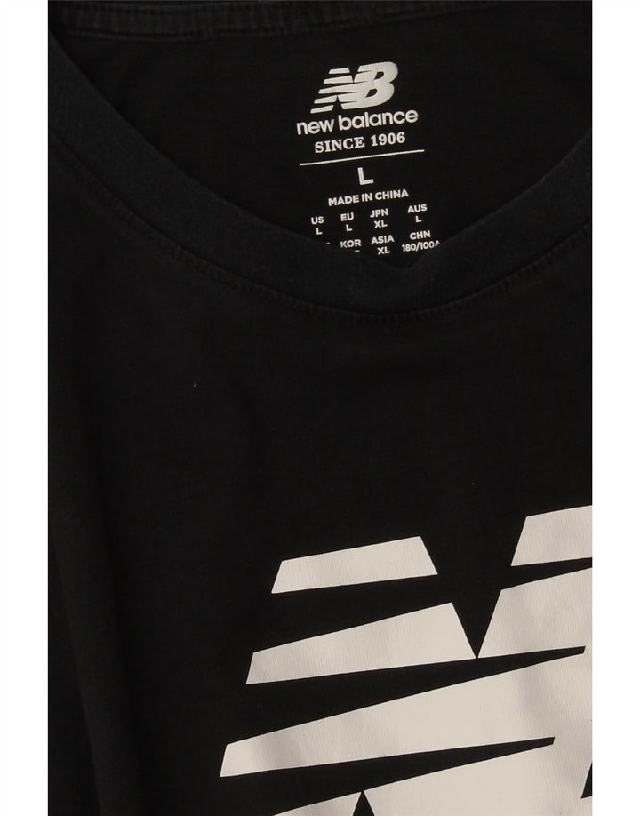 NEW BALANCE Mens Graphic T-Shirt Top Large Black